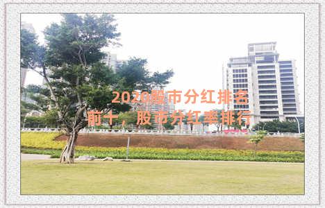 2020股市分红排名前十，股市分红率排行