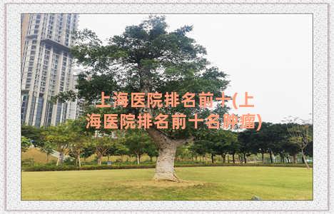 上海医院排名前十(上海医院排名前十名肿瘤)