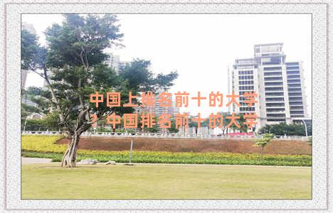 中国上排名前十的大学？中国排名前十的大学