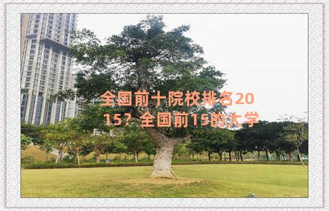 全国前十院校排名2015？全国前15的大学