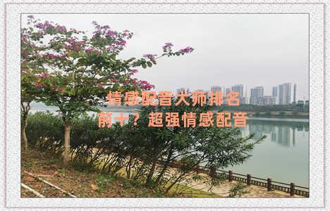 情感配音大师排名前十？超强情感配音